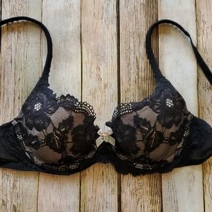 Black Lace Nude Underlay Bra 🖤 (34B)